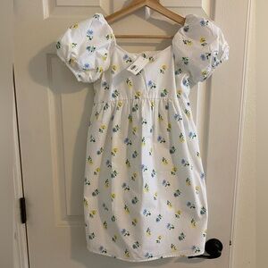 Janie & Jack Floral Puff Sleeve Kids Dress